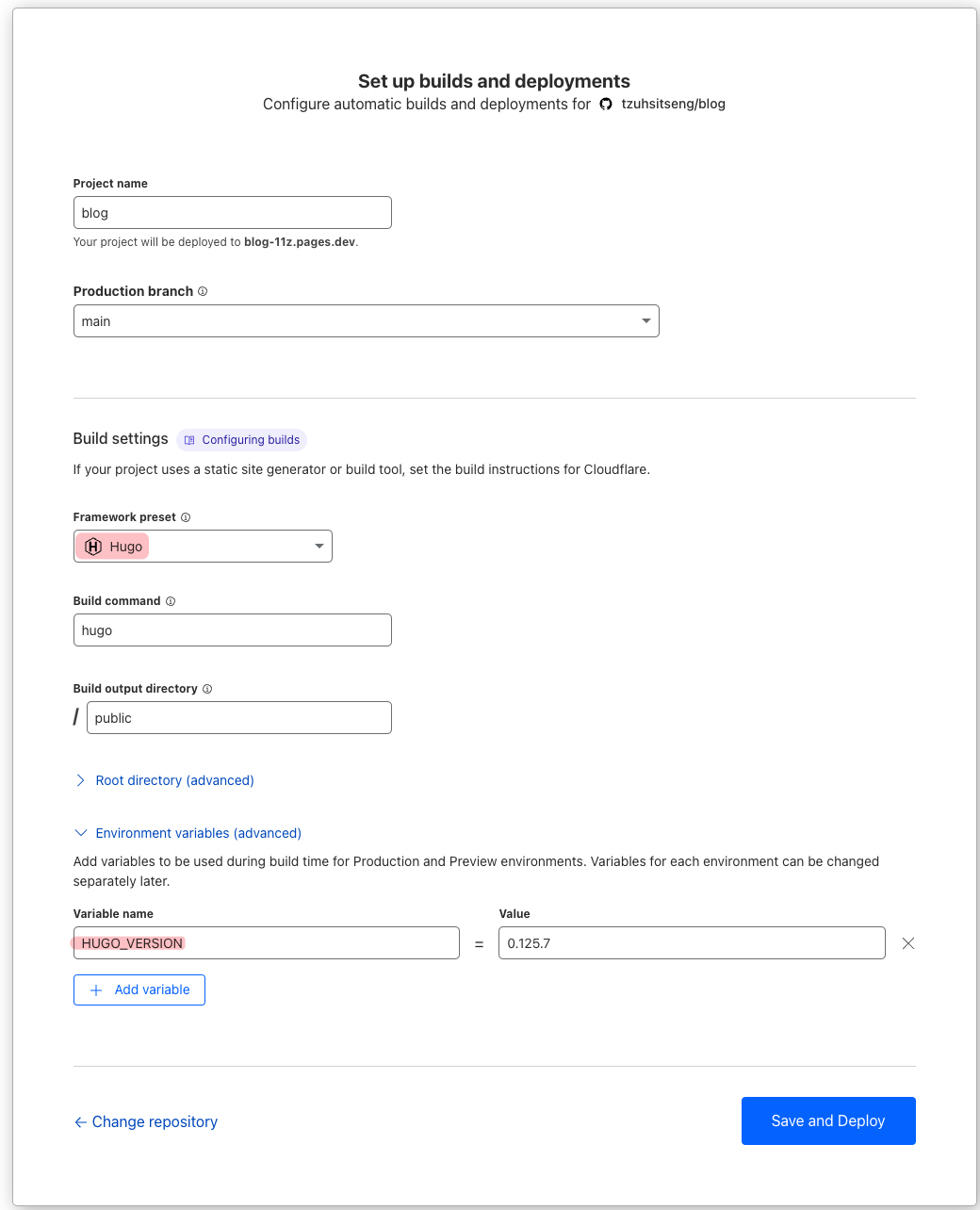 Cloudflare Pages 設定 2
